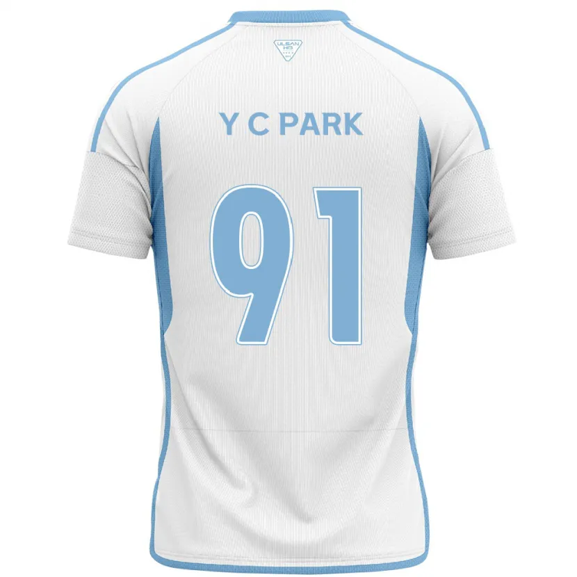 Danxen Hombre Camiseta Chu-Young Park #91 Blanco Azul 2ª Equipación 2024/25 La Camisa