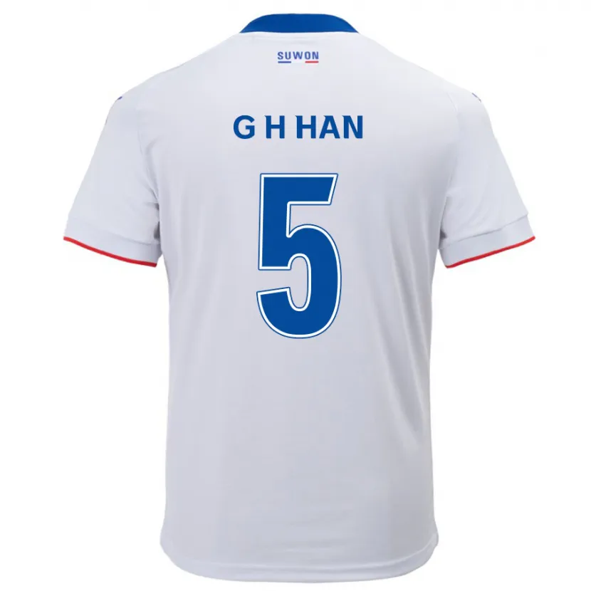 Danxen Hombre Camiseta Ho-Gang Han #5 Blanco Azul 2ª Equipación 2024/25 La Camisa