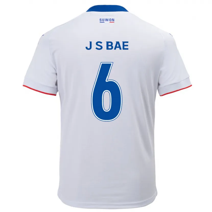 Danxen Hombre Camiseta Seo-Joon Bae #6 Blanco Azul 2ª Equipación 2024/25 La Camisa