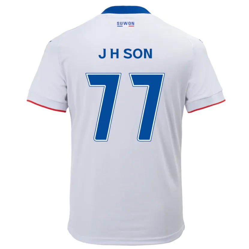 Danxen Hombre Camiseta Ho-Jun Son #77 Blanco Azul 2ª Equipación 2024/25 La Camisa