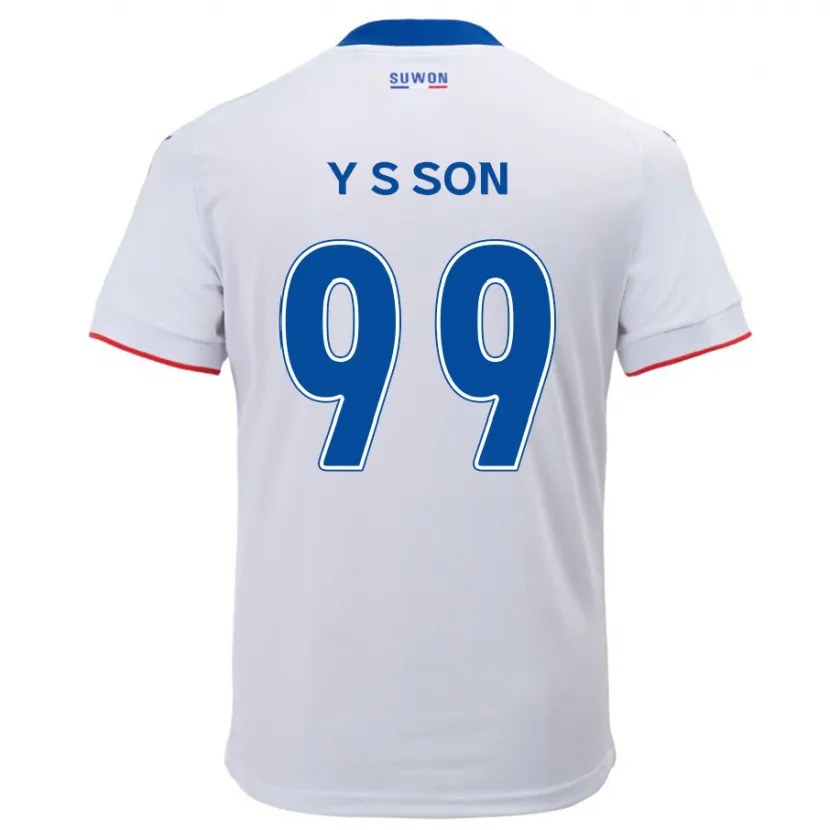 Danxen Hombre Camiseta Suk-Yong Son #99 Blanco Azul 2ª Equipación 2024/25 La Camisa