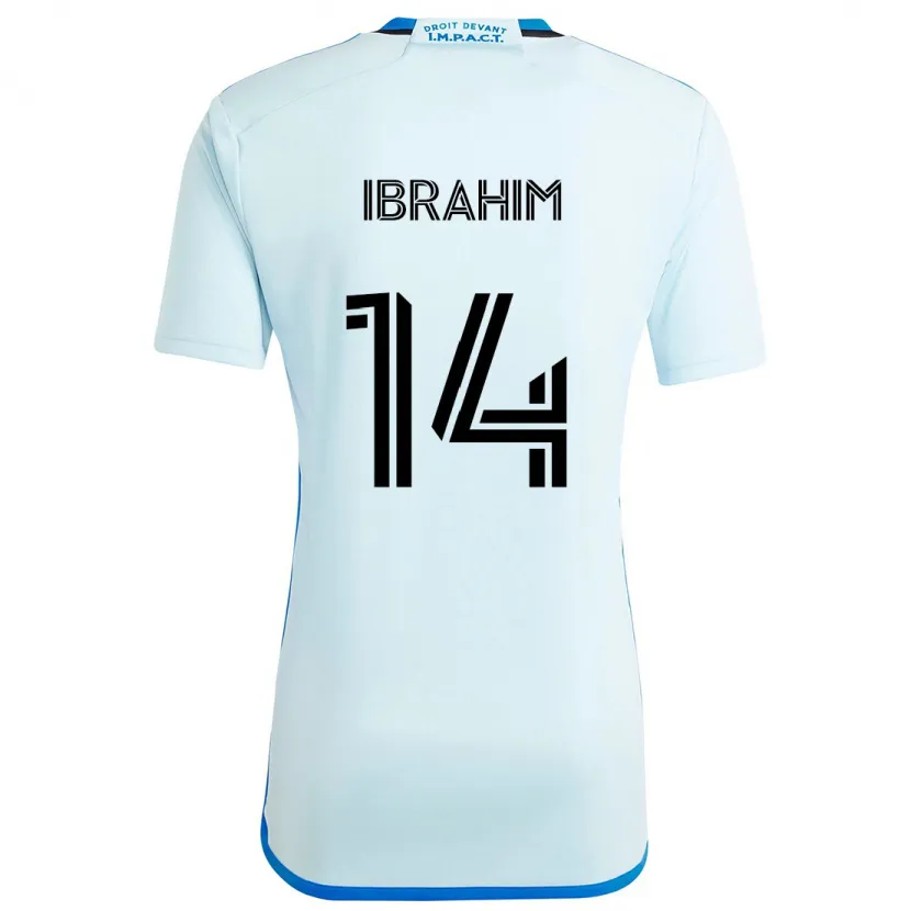 Danxen Hombre Camiseta Sunusi Ibrahim #14 Azul Hielo 2ª Equipación 2024/25 La Camisa