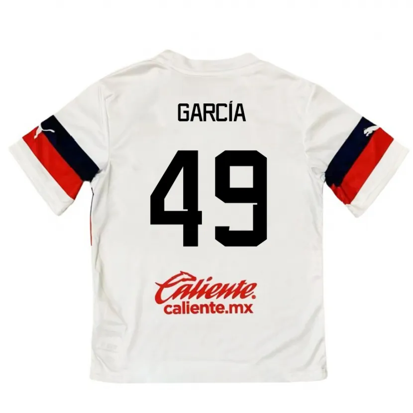 Danxen Hombre Camiseta Gilberto García #49 Blanco Rojo 2ª Equipación 2024/25 La Camisa