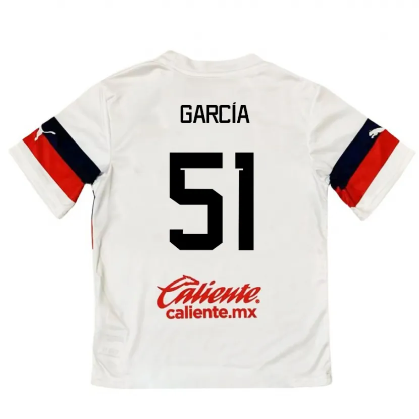 Danxen Hombre Camiseta Eduardo García #51 Blanco Rojo 2ª Equipación 2024/25 La Camisa