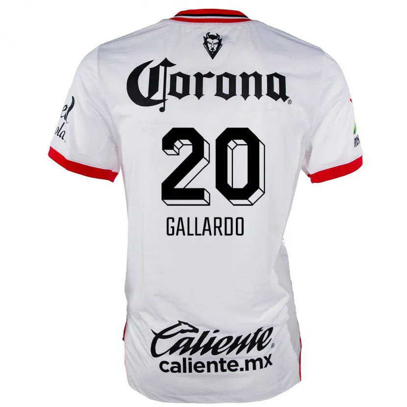 Danxen Hombre Camiseta Jesús Gallardo #20 Blanco Rojo 2ª Equipación 2024/25 La Camisa