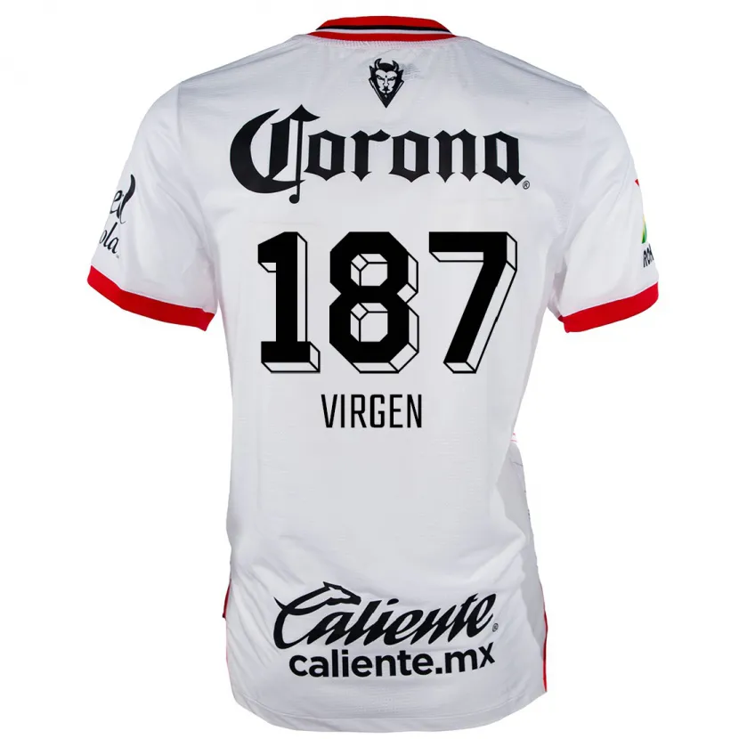 Danxen Hombre Camiseta Oswaldo Virgen #187 Blanco Rojo 2ª Equipación 2024/25 La Camisa