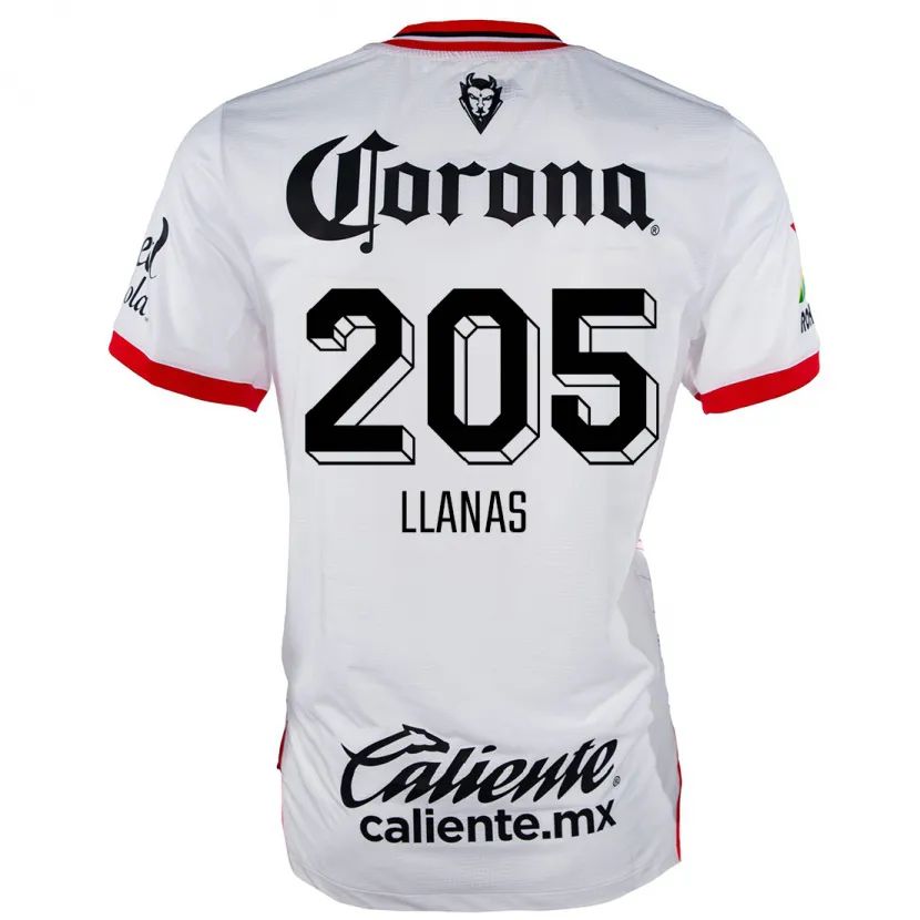 Danxen Hombre Camiseta Emmanuel Llanas #205 Blanco Rojo 2ª Equipación 2024/25 La Camisa