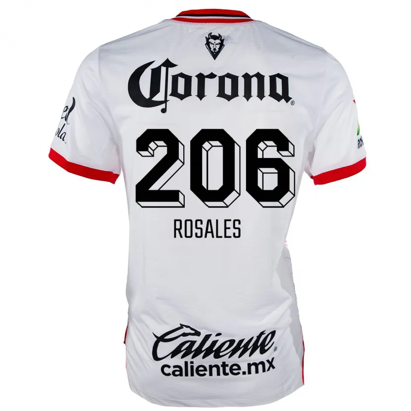 Danxen Hombre Camiseta Santiago Rosales #206 Blanco Rojo 2ª Equipación 2024/25 La Camisa