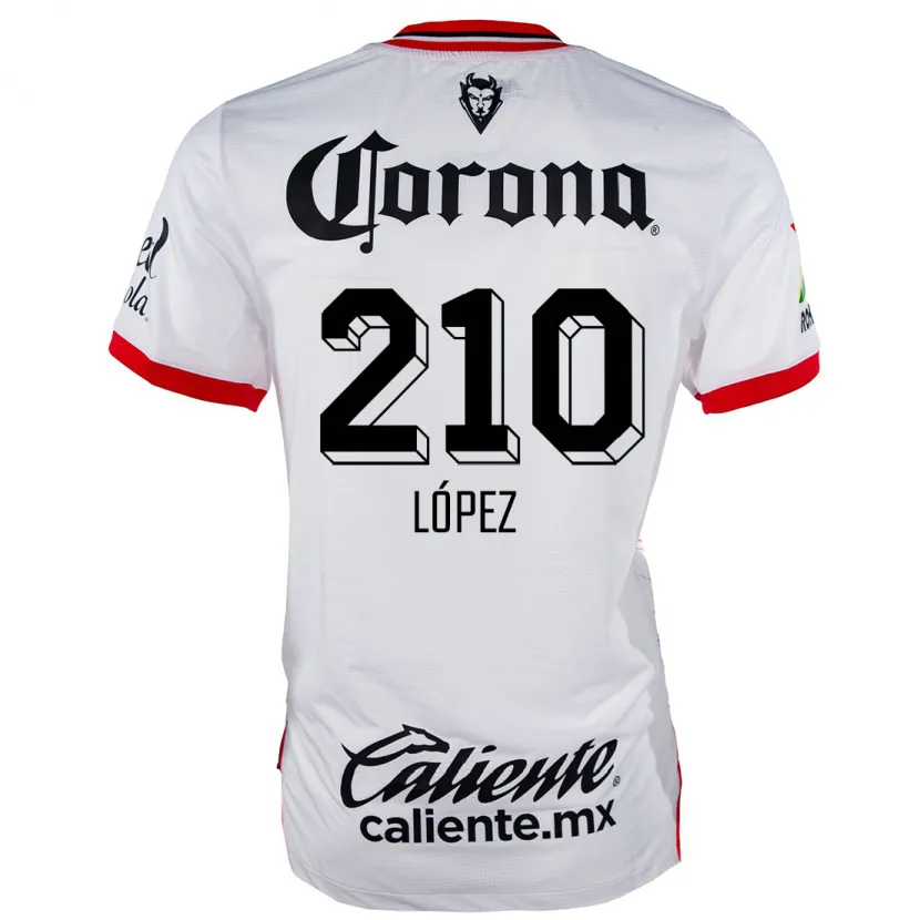 Danxen Hombre Camiseta Juan López #210 Blanco Rojo 2ª Equipación 2024/25 La Camisa