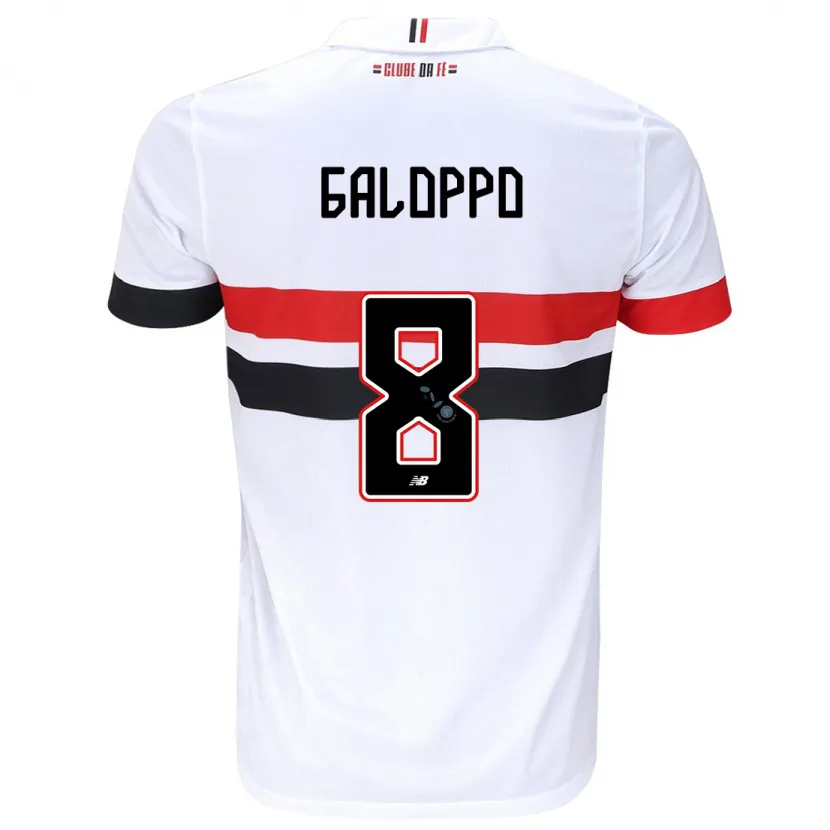 Danxen Mujer Camiseta Giuliano Galoppo #8 Blanco Rojo Negro 1ª Equipación 2024/25 La Camisa