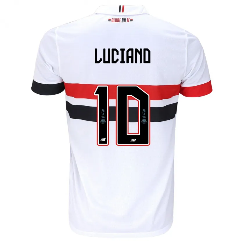 Danxen Mujer Camiseta Luciano #10 Blanco Rojo Negro 1ª Equipación 2024/25 La Camisa