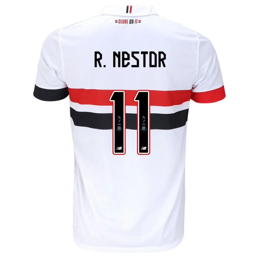 Danxen Mujer Camiseta Rodrigo Nestor #11 Blanco Rojo Negro 1ª Equipación 2024/25 La Camisa