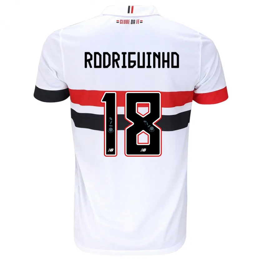 Danxen Mujer Camiseta Rodriguinho #18 Blanco Rojo Negro 1ª Equipación 2024/25 La Camisa