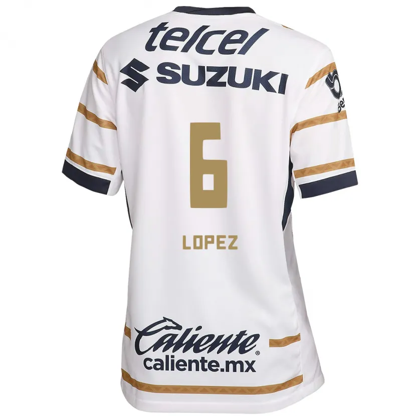 Danxen Mujer Camiseta Nathalia Lopez #6 Obsidiana Blanca 1ª Equipación 2024/25 La Camisa