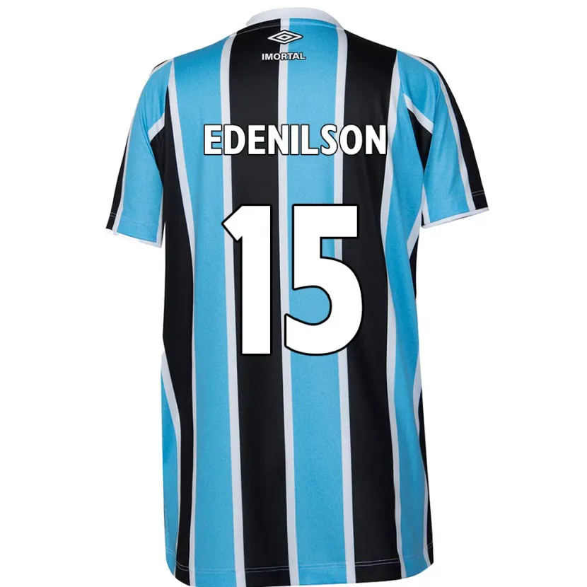 Danxen Mujer Camiseta Edenilson #15 Azul Negro Blanco 1ª Equipación 2024/25 La Camisa