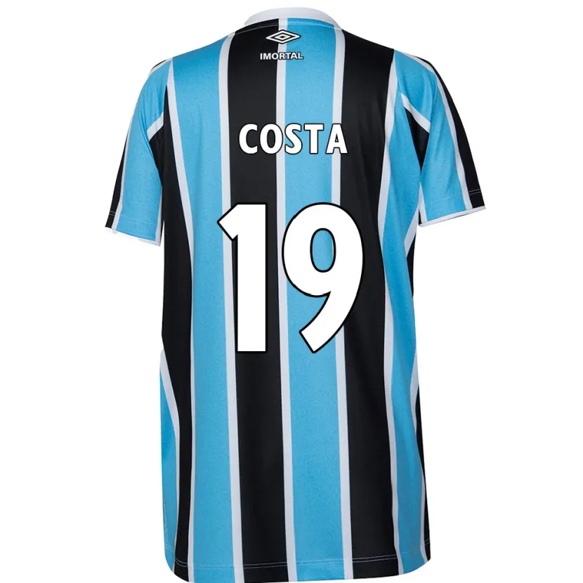 Danxen Mujer Camiseta Diego Costa #19 Azul Negro Blanco 1ª Equipación 2024/25 La Camisa