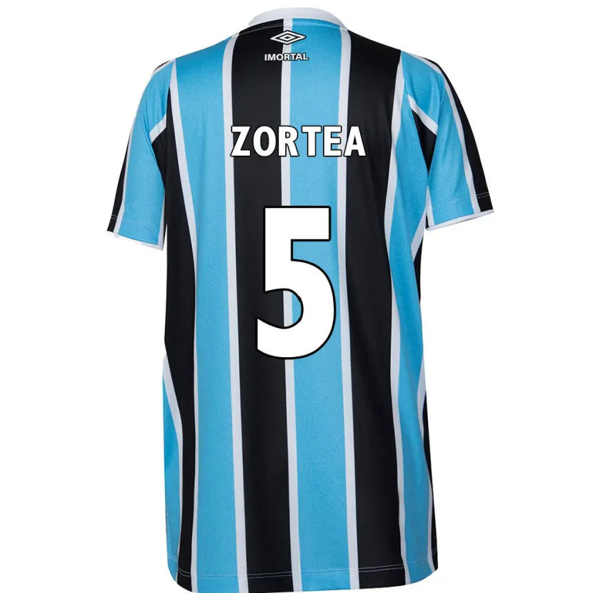 Danxen Mujer Camiseta Bernardo Zortea #5 Azul Negro Blanco 1ª Equipación 2024/25 La Camisa