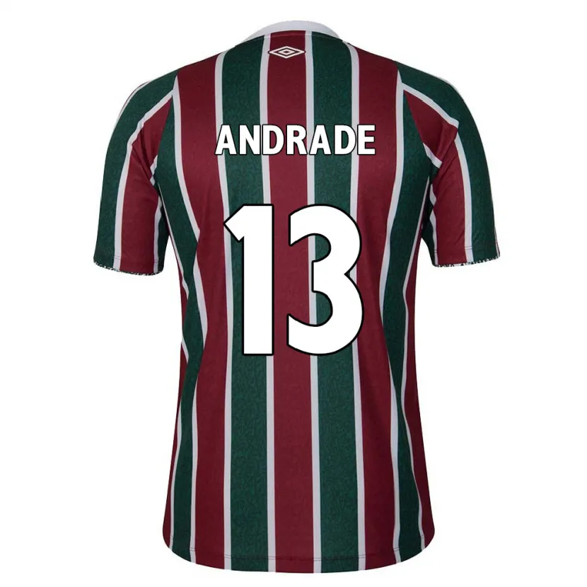 Danxen Mujer Camiseta Felipe Andrade #13 Verde Granate Blanco 1ª Equipación 2024/25 La Camisa