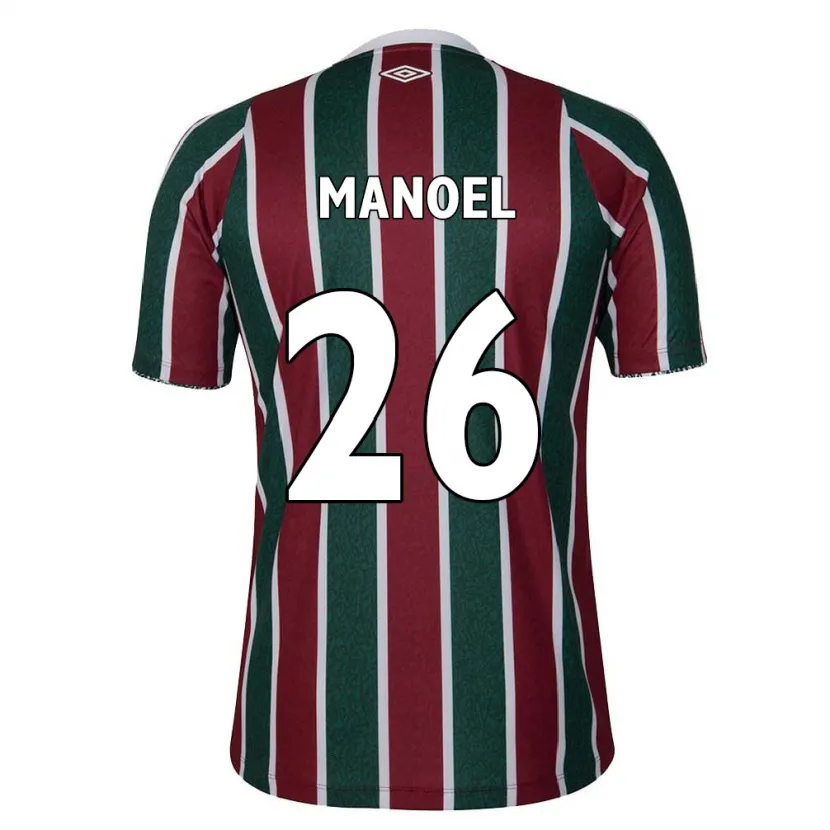 Danxen Mujer Camiseta Manoel #26 Verde Granate Blanco 1ª Equipación 2024/25 La Camisa