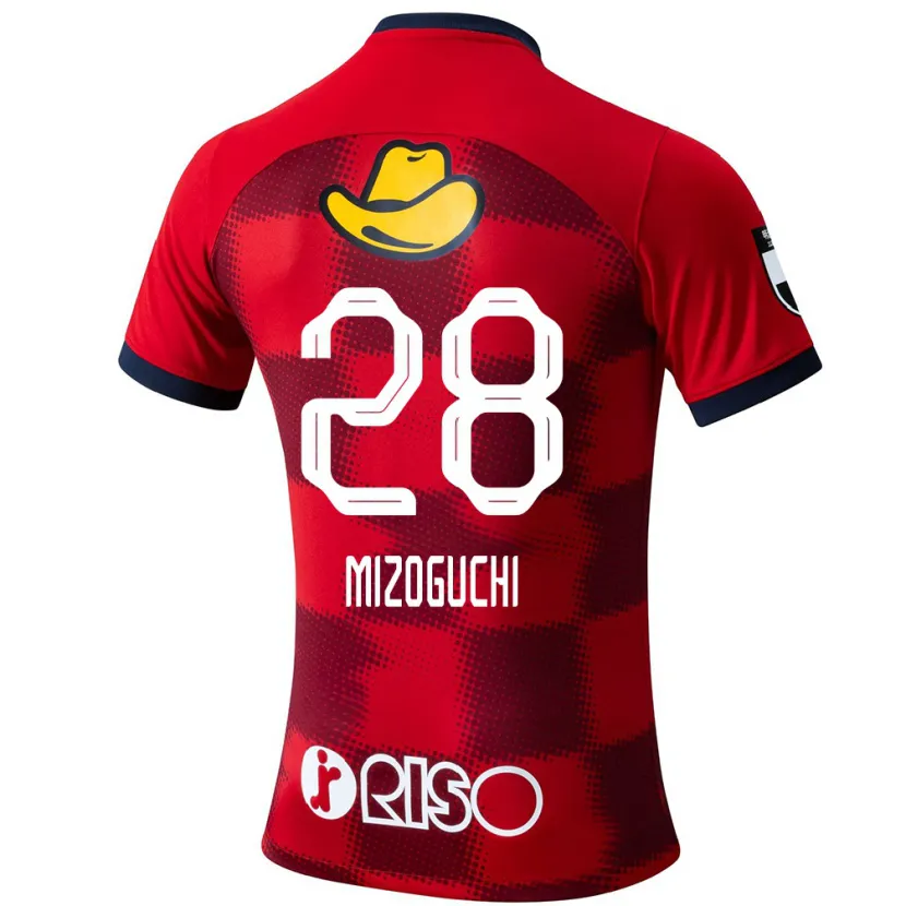 Danxen Mujer Camiseta Shuhei Mizoguchi #28 Rojo Azul Blanco 1ª Equipación 2024/25 La Camisa