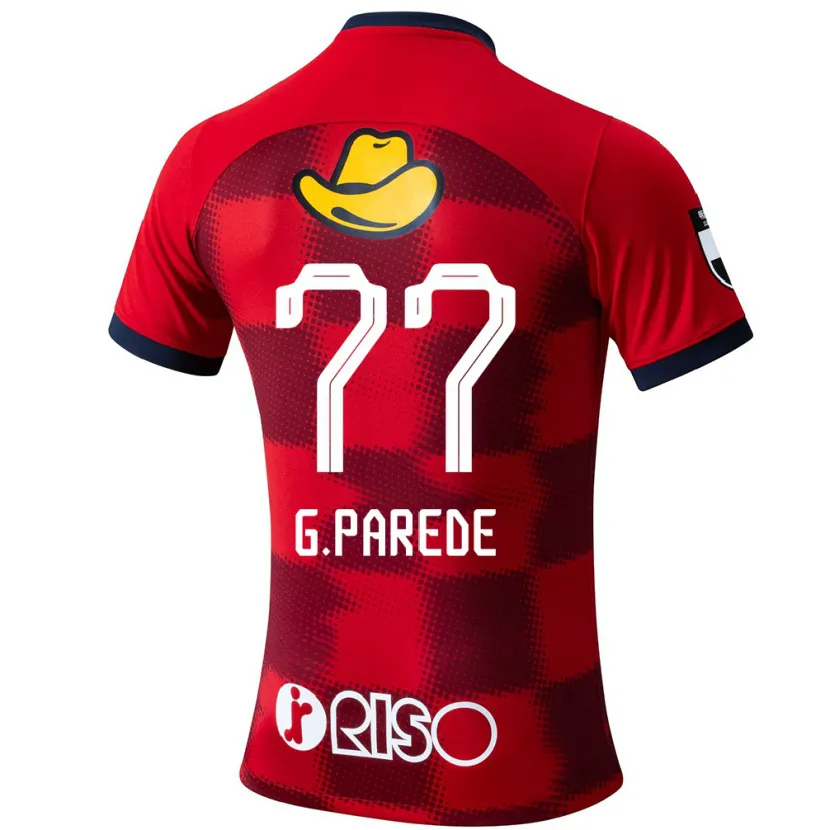 Danxen Mujer Camiseta Guilherme Parede #77 Rojo Azul Blanco 1ª Equipación 2024/25 La Camisa