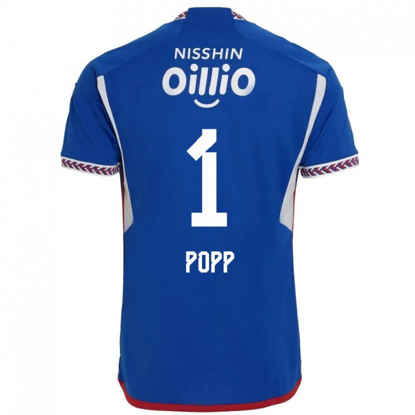 Danxen Mujer Camiseta William Popp #1 Azul Blanco Rojo 1ª Equipación 2024/25 La Camisa