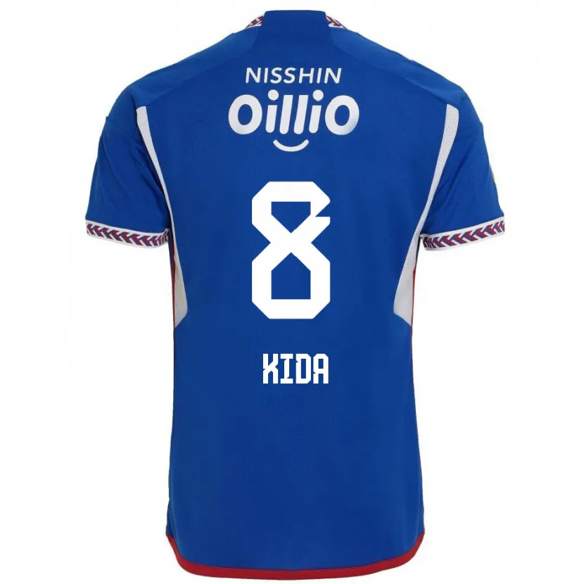 Danxen Mujer Camiseta Takuya Kida #8 Azul Blanco Rojo 1ª Equipación 2024/25 La Camisa