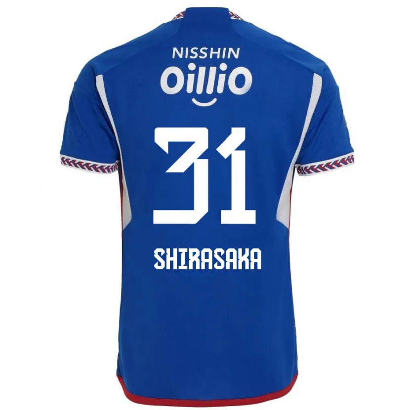 Danxen Mujer Camiseta Fuma Shirasaka #31 Azul Blanco Rojo 1ª Equipación 2024/25 La Camisa