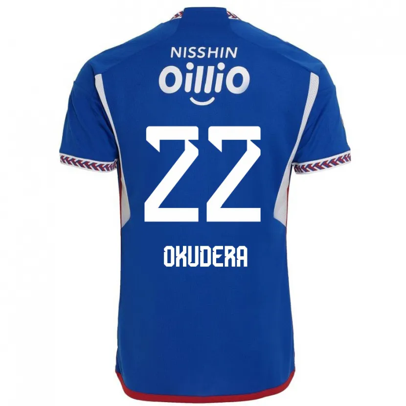 Danxen Mujer Camiseta Minato Okudera #22 Azul Blanco Rojo 1ª Equipación 2024/25 La Camisa