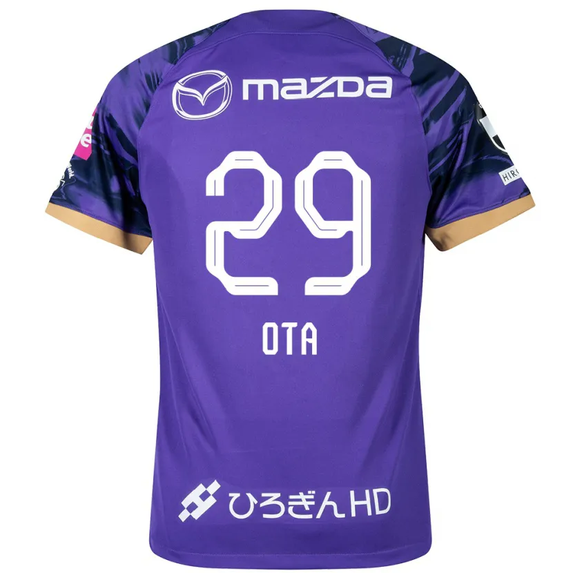 Danxen Mujer Camiseta Hiroto Ota #29 Púrpura Blanco 1ª Equipación 2024/25 La Camisa