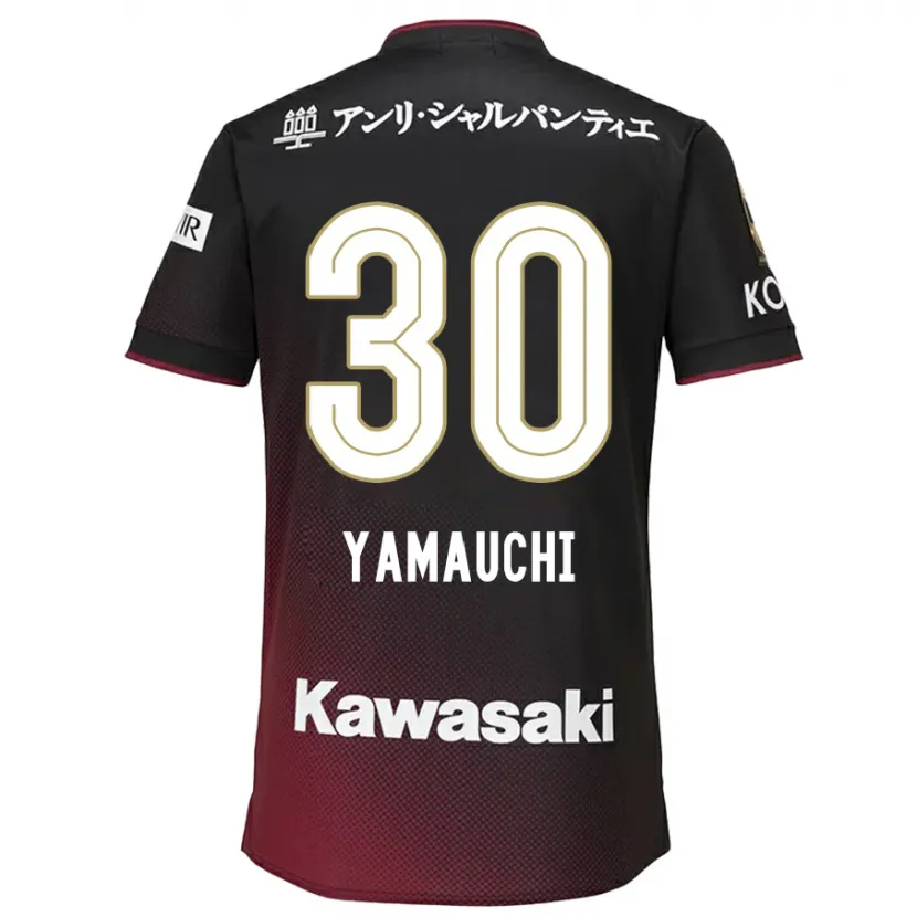 Danxen Mujer Camiseta Kakeru Yamauchi #30 Negro Rojo 1ª Equipación 2024/25 La Camisa