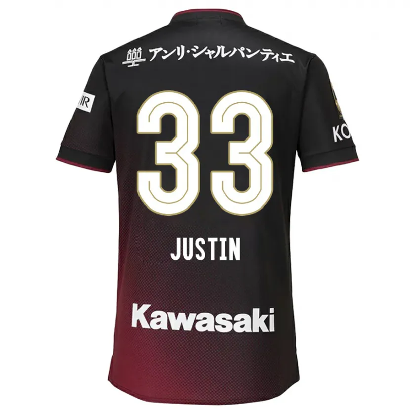 Danxen Mujer Camiseta Justin Homma #33 Negro Rojo 1ª Equipación 2024/25 La Camisa