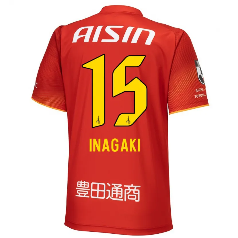 Danxen Mujer Camiseta Sho Inagaki #15 Rojo Blanco Amarillo 1ª Equipación 2024/25 La Camisa