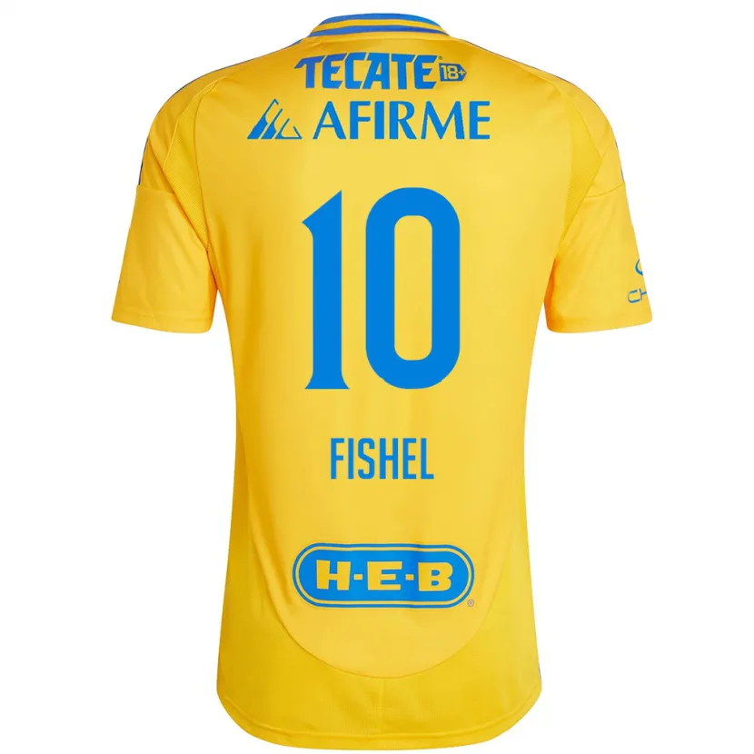 Danxen Mujer Camiseta Mia Fishel #10 Oro Amarillo 1ª Equipación 2024/25 La Camisa