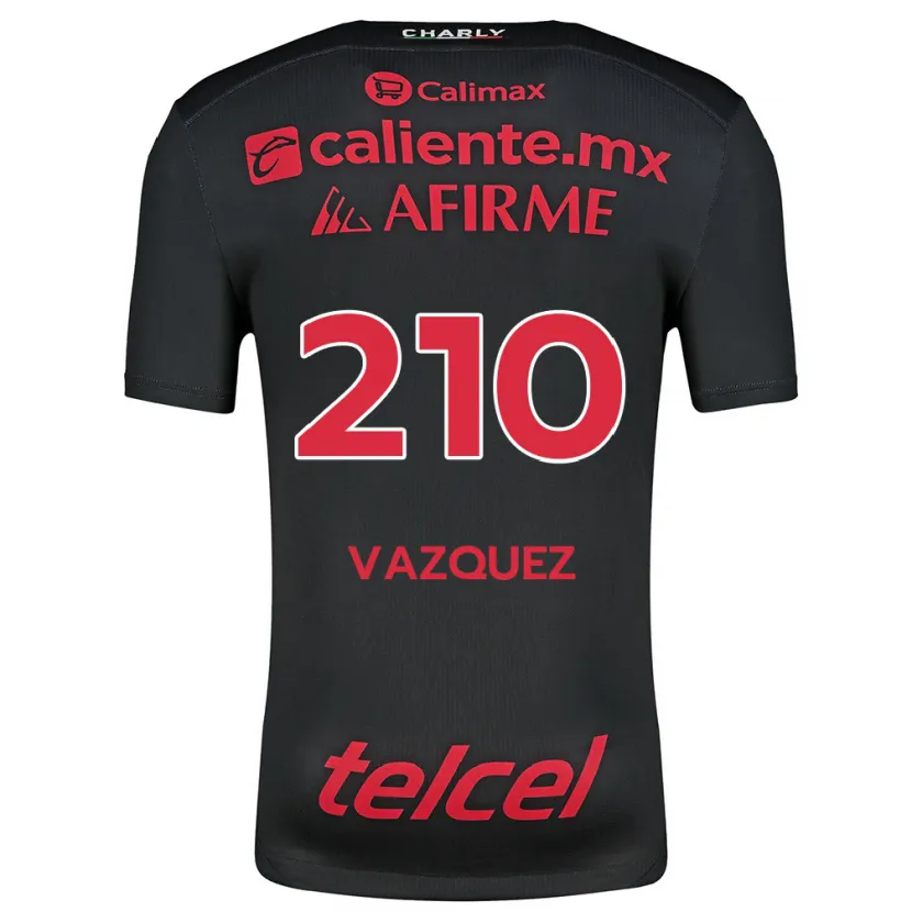 Danxen Mujer Camiseta Daniel Vázquez #210 Negro Rojo 1ª Equipación 2024/25 La Camisa