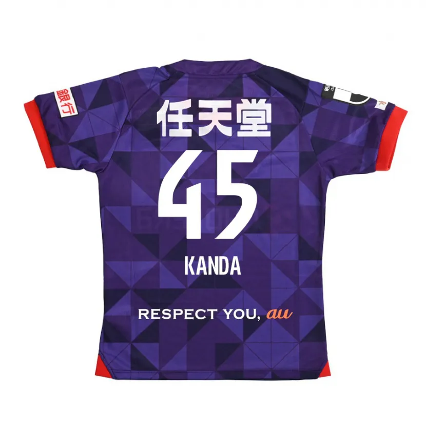 Danxen Mujer Camiseta Kotaro Kanda #45 Púrpura Blanco 1ª Equipación 2024/25 La Camisa