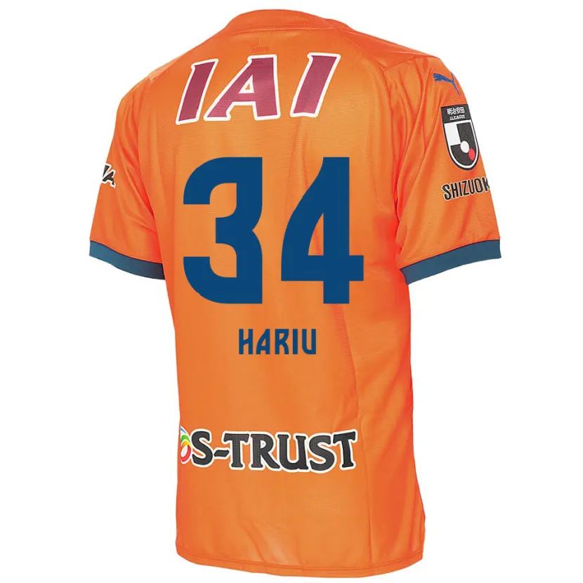 Danxen Mujer Camiseta Ryota Hariu #34 Naranja Azul 1ª Equipación 2024/25 La Camisa