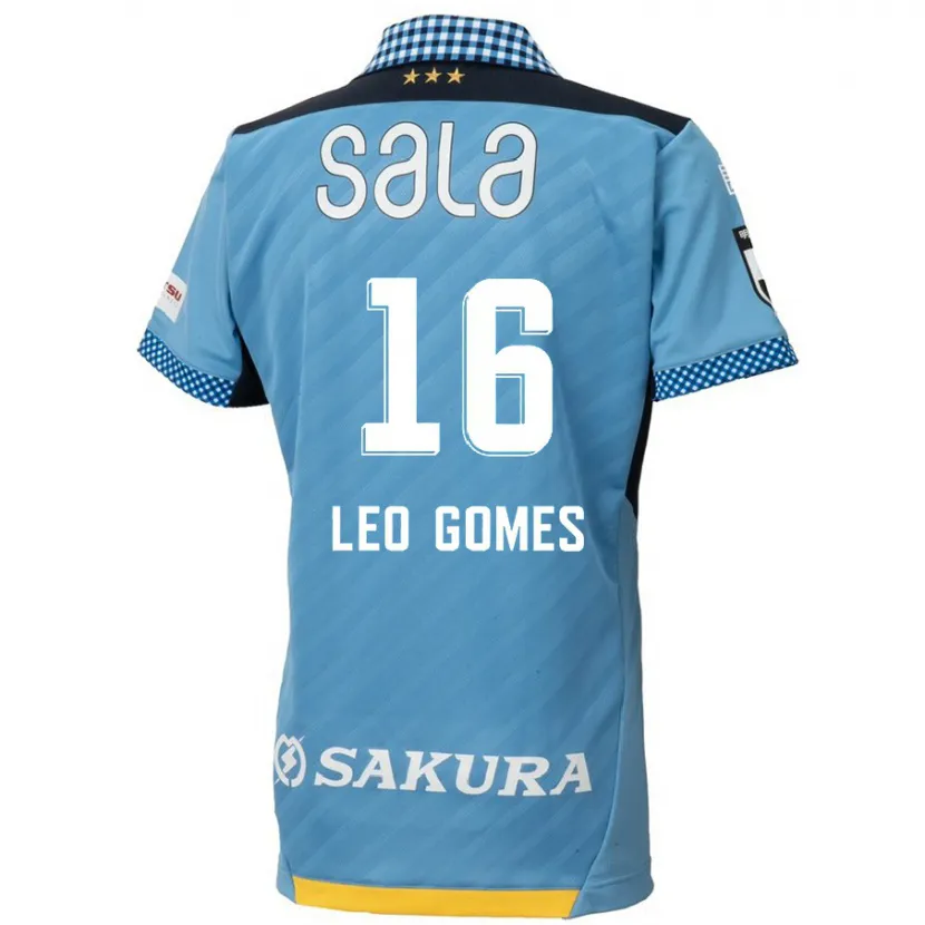 Danxen Mujer Camiseta Léo Gomes #16 Azul Negro 1ª Equipación 2024/25 La Camisa