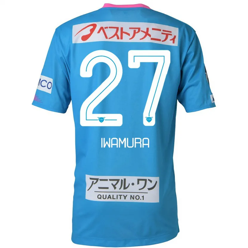 Danxen Mujer Camiseta Junnosuke Iwamura #27 Azul Rosado 1ª Equipación 2024/25 La Camisa