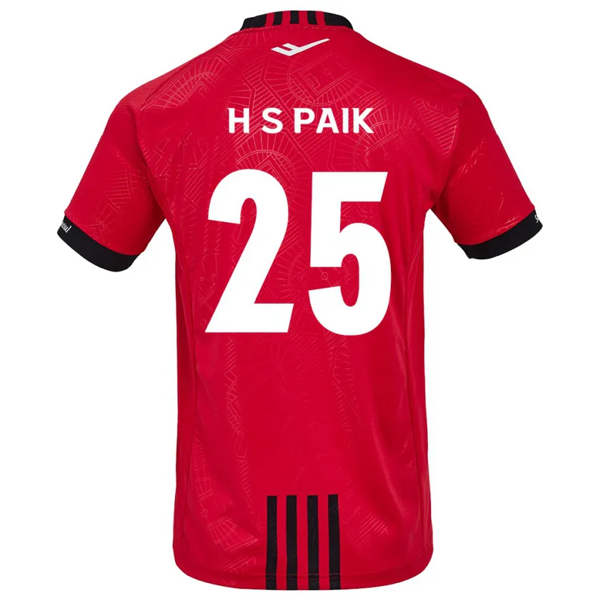 Danxen Mujer Camiseta Sang-Hoon Paik #25 Negro Rojo 1ª Equipación 2024/25 La Camisa