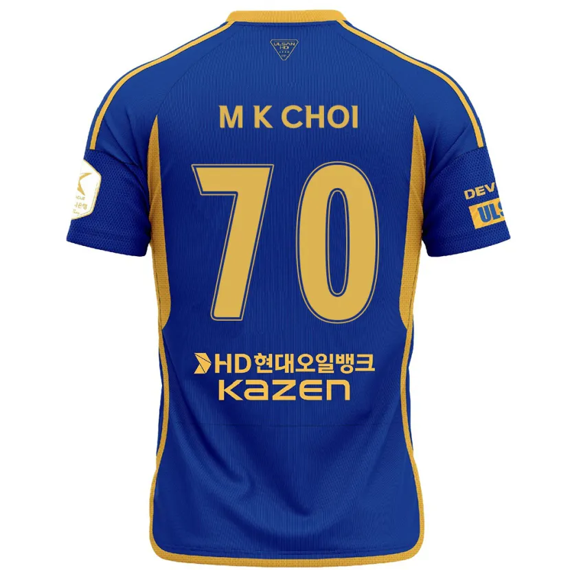 Danxen Mujer Camiseta Kang-Min Choi #70 Azul Amarillo 1ª Equipación 2024/25 La Camisa