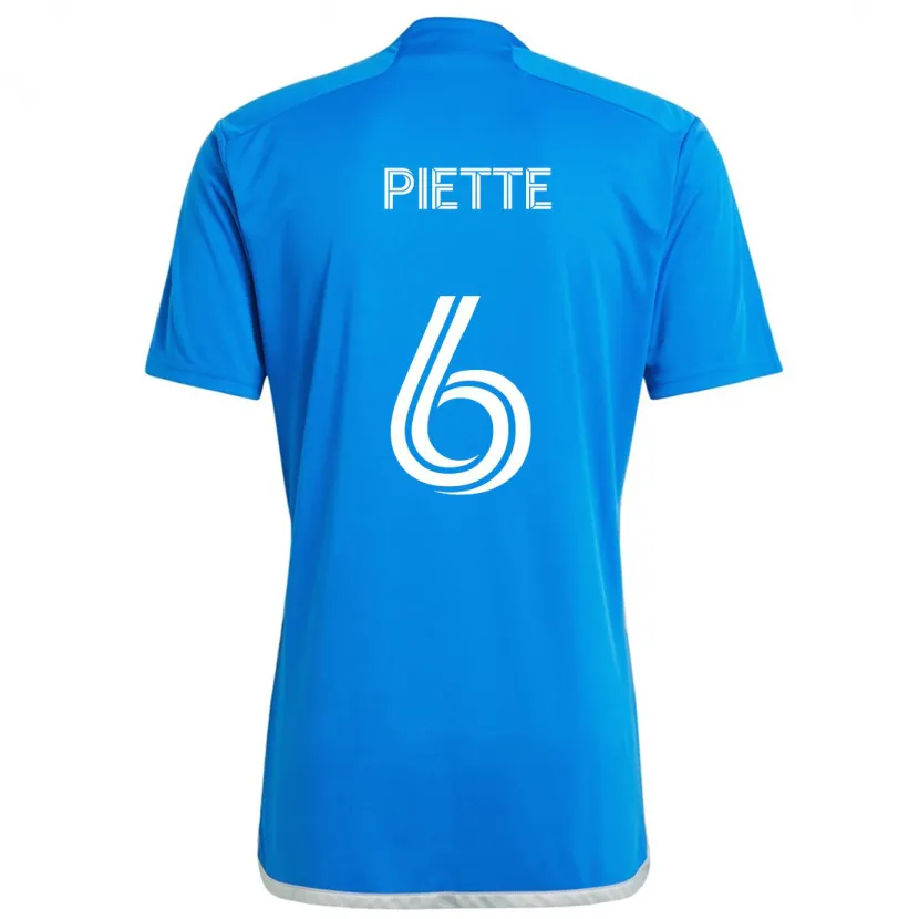 Danxen Mujer Camiseta Samuel Piette #6 Azul Blanco 1ª Equipación 2024/25 La Camisa