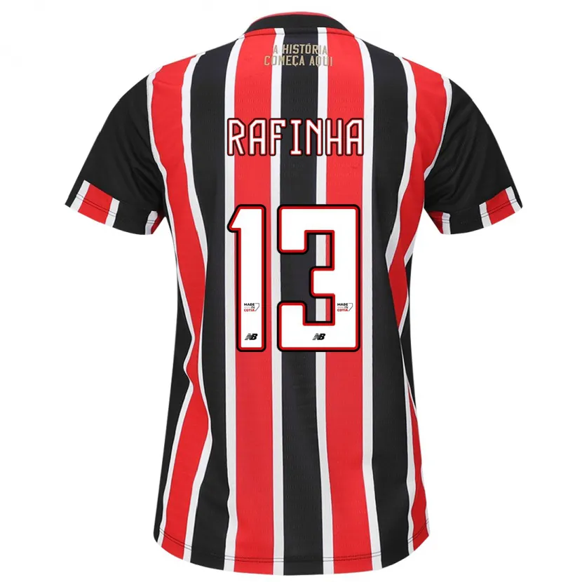 Danxen Mujer Camiseta Rafinha #13 Negro Rojo Blanco 2ª Equipación 2024/25 La Camisa