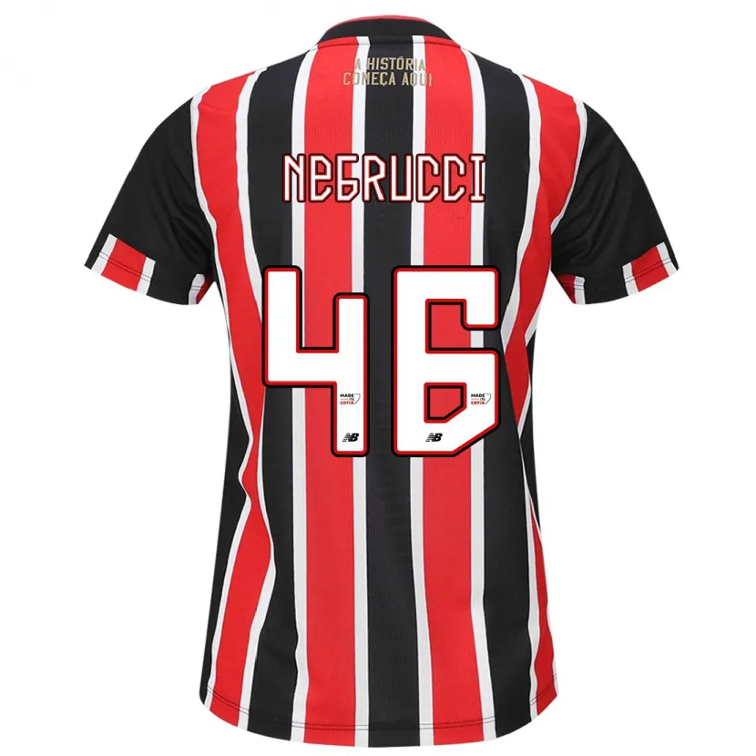 Danxen Mujer Camiseta Felipe Negrucci #46 Negro Rojo Blanco 2ª Equipación 2024/25 La Camisa