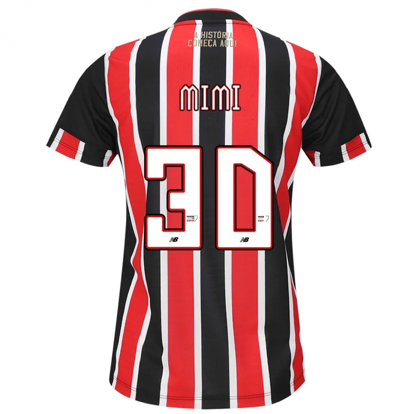 Danxen Mujer Camiseta Mimi #30 Negro Rojo Blanco 2ª Equipación 2024/25 La Camisa