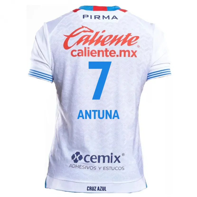 Danxen Mujer Camiseta Uriel Antuna #7 Blanco Azul 2ª Equipación 2024/25 La Camisa