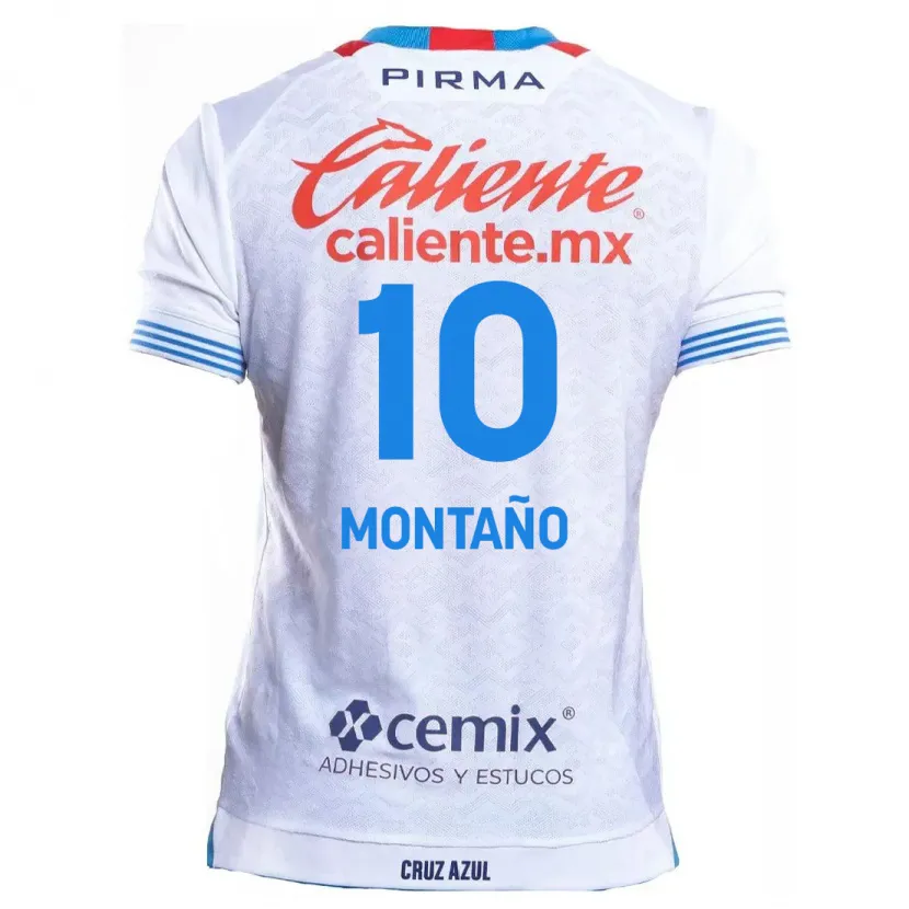 Danxen Mujer Camiseta Andrés Montaño #10 Blanco Azul 2ª Equipación 2024/25 La Camisa