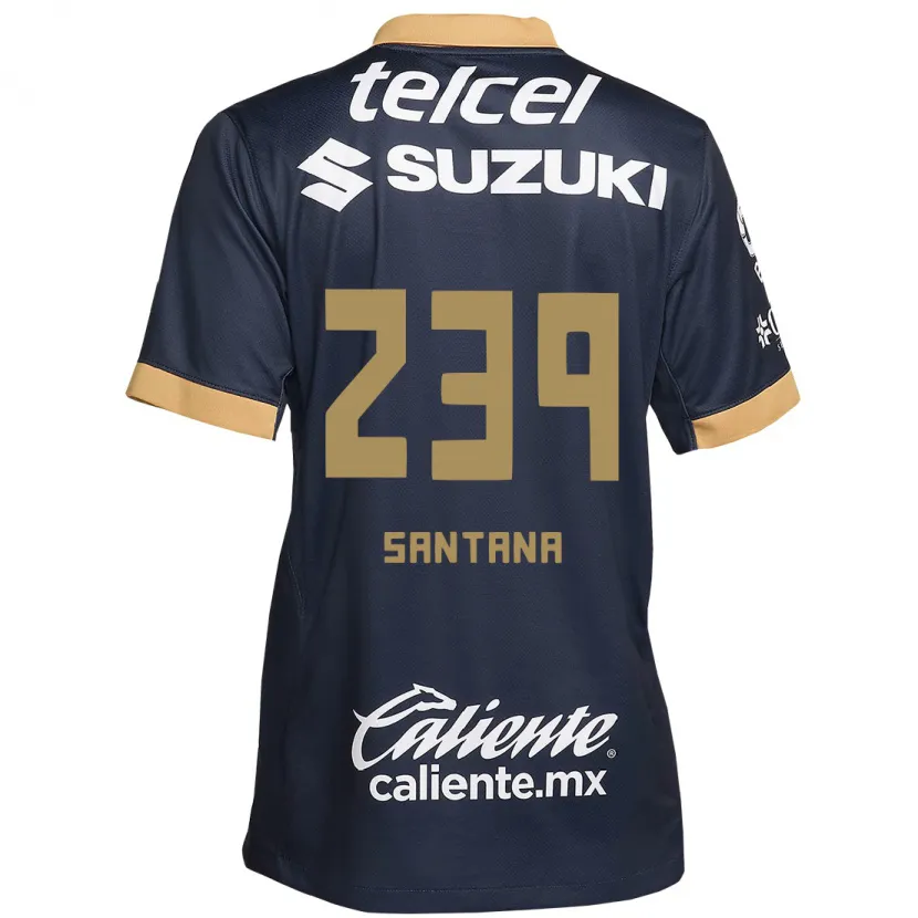 Danxen Mujer Camiseta Guillermo Santana #239 Obsidiana Dorada Blanca 2ª Equipación 2024/25 La Camisa