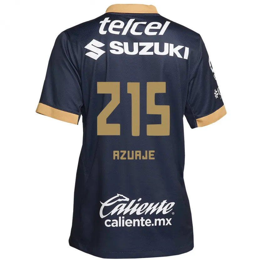 Danxen Mujer Camiseta Ángel Azuaje #215 Obsidiana Dorada Blanca 2ª Equipación 2024/25 La Camisa