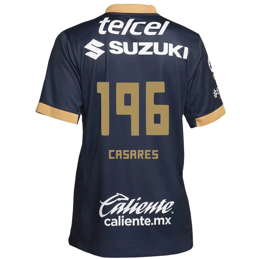 Danxen Mujer Camiseta Mateo Casares #196 Obsidiana Dorada Blanca 2ª Equipación 2024/25 La Camisa